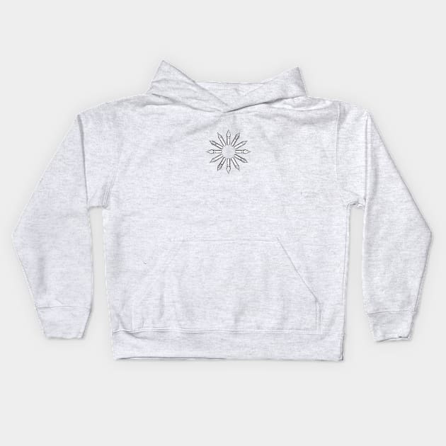 Dip Pen Nibs Circle (Gray and White) Kids Hoodie by illucalliart